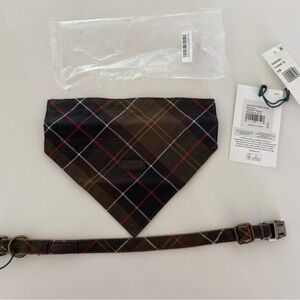 Barbour Tartan Dog Collar and Bandana Set